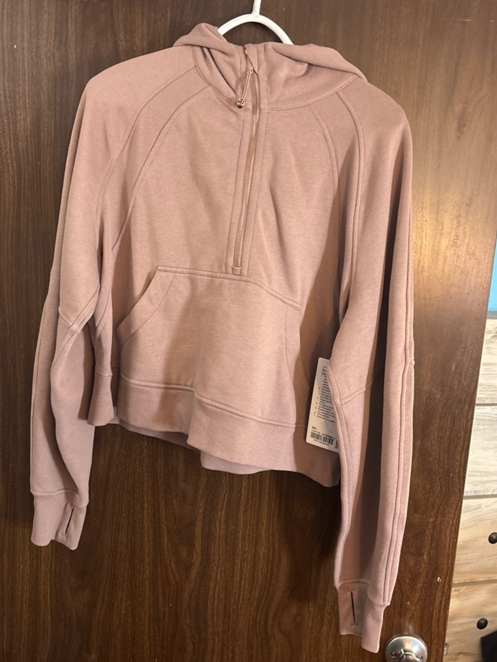 lululemon athletica Scuba Hoodie in Warm Ash Gray with Rose Gold Hardware